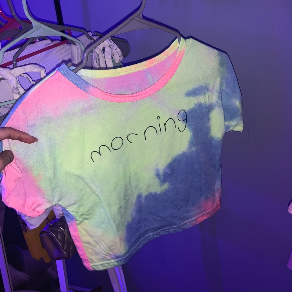 Soft rainbow morning crop top